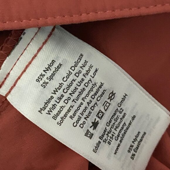 Eddie Bauer Cargo Zip Pocket Shorts Mens 42 Orange Nylon 8" Inseam - Picture 7 of 9
